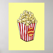 Cartoon Popcorn Bag Print