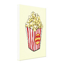 Cartoon Popcorn Bag Stretched Canvas Prints