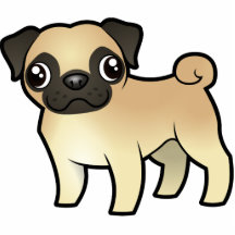 Cartoon Pug Acrylic Cut Out