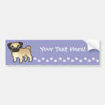 Cartoon Pug Bumper Sticker