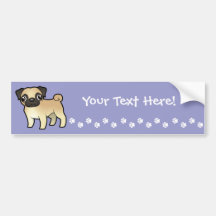 Cartoon Pug Bumper Sticker