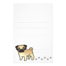 Cartoon Pug Customized Stationery