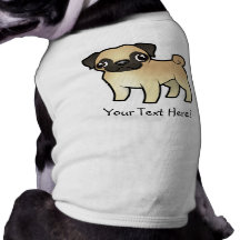 Cartoon Pug Doggie Tee Shirt