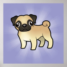Cartoon Pug Print