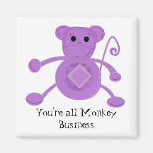 Cartoon Purple Monkey Fridge Magnet