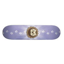 Cartoon Pygmy Hedgehog Skate Board Deck