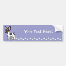 Cartoon Rat Terrier / Toy Fox Terrier Bumper Sticker