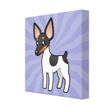 Cartoon Rat Terrier / Toy Fox Terrier Canvas Prints