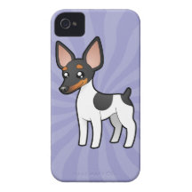 Cartoon Rat Terrier / Toy Fox Terrier iPhone 4 Case