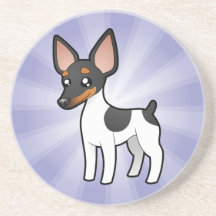 Cartoon Rat Terrier / Toy Fox Terrier Drink Coasters
