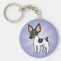 Cartoon Rat Terrier / Toy Fox Terrier Keychains