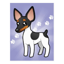 Cartoon Rat Terrier / Toy Fox Terrier Postcard