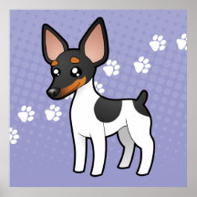 Cartoon Rat Terrier / Toy Fox Terrier Poster