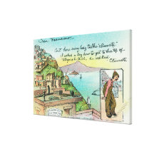 Cartoon Scene about Climate Gallery Wrapped Canvas