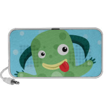 Cartoon Silly Green Monster PC Speakers