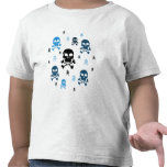 Cartoon Skulls Collage - Blue T Shirt