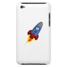 Cartoon Space Rocket Barely There iPod Cases