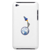 Cartoon Space Rocket iPod Case-Mate Cases