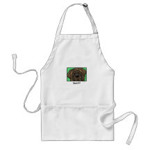 Cartoon Square Brindle Mastiff Apron
