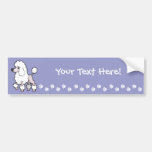 Cartoon Standard/Miniature/Toy Poodle (show cut) Bumper Sticker