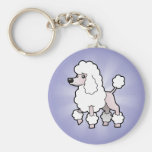Cartoon Standard/Miniature/Toy Poodle (show cut) Keychain