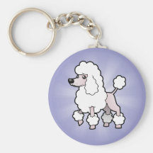 Cartoon Standard/Miniature/Toy Poodle (show cut) Keychain