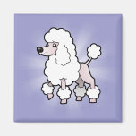 Cartoon Standard/Miniature/Toy Poodle (show cut) Magnets