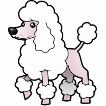 Cartoon Standard/Miniature/Toy Poodle (show cut) Photo Cutouts
