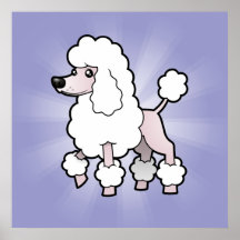Cartoon Standard/Miniature/Toy Poodle (show cut) Poster