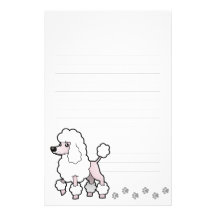 Cartoon Standard/Miniature/Toy Poodle (show cut) Personalized Stationery