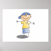 Cartoon Stick Boy Poster