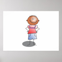 Cartoon Stick Boy Posters