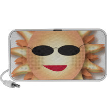 Cartoon Sun Wearing Cool Shades Travelling Speakers