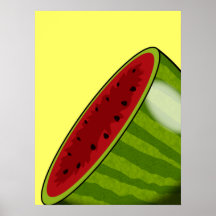 Cartoon Watermelon half Print