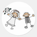 Cartoon Wedding Round Stickers
