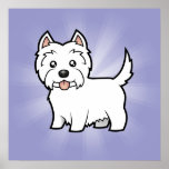 Cartoon West Highland White Terrier Posters