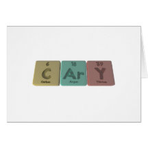 Cary as Carbon Argon Yttrium Greeting Cards