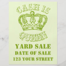 Cash Is Queen - Yard Sale Custom Flyer