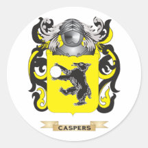 Caspers Coat of Arms (Family Crest) Round Sticker