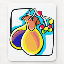 Castanets and berries, yellow and blue image mouse pads