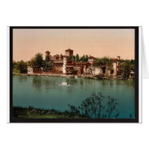 Castle and mediaeval market town, Turin, Italy vin Greeting Card