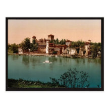 Castle and mediaeval market town, Turin, Italy vin Post Card
