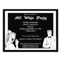 Casual Or Formal White Attire Party Personalized Announcement