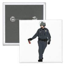 Casual Pepper Spray Cop in Colour Pinback Button