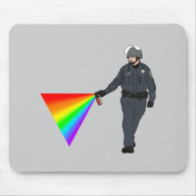 Casual Pepper Spray Cop Rainbow With Colour Mousepads