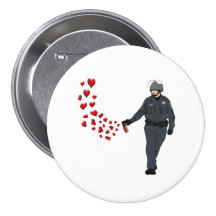 Casual Pepper Spray Cop with Hearts in Colour Buttons