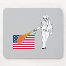 Casual Peppery Spray Cop with Flag Mouse Mat