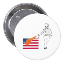 Casual Peppery Spray Cop with Flag Pinback Buttons