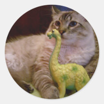 cat and dinosaur picture 1 Sticker
