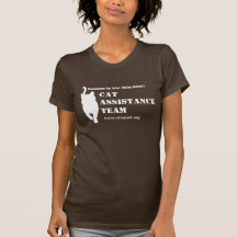 Cat Assistance Team--white logo for dark apparel T-shirt